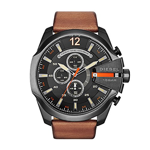 Diesel Men’s Mega Chief Quartz Stainless Steel and Leather Chronograph ...