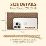 U+U Crossbody Bags for Women, Brown Crossbody Handbags Cell Phone Wallet Small Purse with Credit Card Slots and Removebale Chain (Brown)