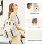 LOVEVOOK 15.6 inch Laptop Backpack for Women, Teacher Nurse Work Travel Backpacks Purse,Computer Bag with USB Charging Port, Beige Brown