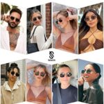 SOJOS Retro Rectangle Polarized Sunglasses for Women and Men,Vintage Narrow Square Womens Shades SJ1177 Gold Brown Grading