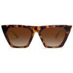 SOJOS Oversized Square Cateye Polarized Sunglasses for Women Men Big Trendy Sunnies SJ2115, Brown Tortoise/Brown