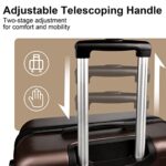 Wqzlyg Luggage 3 Piece Sets Hardside Lightweight Suitcase with Spinner Wheels TSA Lock,Brown(20in/24in/28in)