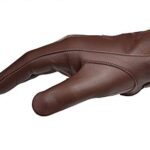 Men’s Dress Leather Gloves (Large, Dark Brown)