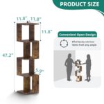 YITAHOME Small Bookshelf for Small Spaces,Industrial 4 Tier Bookcase,Short Narrow Bookshelves for Storage Organizer Living Room Bedroom Home Office,Rustic Brown