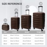 HOUAGI Luggage 4 Piece Sets,Luggage Set with Spinner Wheels and TSA Lock,Carry on Lightweight Hard Shell Luggage,Suitcase Clearance,(12in,20in,24in28in) Brown