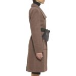 Cole Haan Women’s Belted Coat Wool with Cuff Details, MED Brown, 10