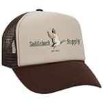 Saddleback Supply Foam Snapback Trucker Hat Shoot ‘Em Logo-Brown/Tan/c