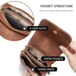 BOSTANTEN Leather Small Crossbody Bags for Women Designer Cell Phone Bag Wallet Purses Adjustable Strap Retro Brown