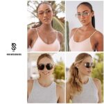 SOJOS Trendy Aviator Sunglasses Mens Womens Retro Metal Rimless Frame Shades Lentes De Sol Para Mujer SJ1192 Brown