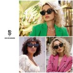 SOJOS Square Cat Eye Polarized Sunglasses for Women Retro Classic Vintage Trendy Cateye Shades Sunnies Gafas de sole SJ2235 Brown