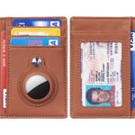 Hawanik Slim Minimalist Wallet Front Pocket Wallet with Built-in Holder for AirTag