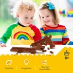 Unirolic Classic Building Bricks, 200 Piece 2×4 Building Blocks STEM Creative Building Toys Compatible with All Major Brands, MOC Building Bricks DIY Play Set for Kids Age 6+ (Brown)