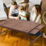 TEAKMAMA 1500 Piece Wooden Jigsaw Puzzle Board with 4 Drawers, Folding Puzzle Table with Protective Cover, Puzzle Board with Legs, Multifunctional Puzzle Board for Adults, 34W x 26.3D, Chocolate Brown