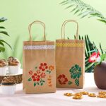 Juvale 24-Pack Small Gift Bags with Handles, 5.3x3x8.5 Inch Bulk Kraft Paper Material Brown Bags, Use for Birthday Party Favors, Reusable Grocery, Retail Shopping, Business, Goodies