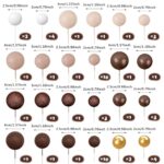 56 PCS Ball Cake Picks Colorful Ball Shaped Cake Topper Pearl Balls Cupcake Cake Insert Topper for Birthday Party Wedding Decoration Supplies Brown Series Seven Colors