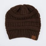 C.C Exclusives Cable Knit Beanie – Thick, Soft & Warm Chunky Beanie Hats (Brown)