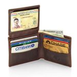 Stealth Mode Brown Leather Bifold Wallet for Men With ID Window and RFID Blocking, One Size