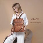 OPAGE Leather Backpack Purse for Women Fashion Tassel Ladies Shoulder Bags Designer Large Backpack Travel Bag