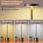 SAKRINGT Cordless Table Lamps Rechargeable,6000mAh Portable Battery Operated LED Table Light for Restaurant Outdoor 2 Pack Brown