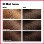 Revlon ColorSilk Beautiful Color Permanent Hair Color, Long-Lasting High-Definition Color, Shine & Silky Softness with 100% Gray Coverage, Ammonia Free, 30 Dark Brown, 3 Pack