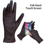 MGGMOKAY Womens Touchscreen Nappa Lambskin Leather Gloves(100% Cashmere Lining),Brown,Large