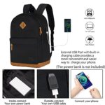 KOPHLY Large Carry-on Travel Laptop Backpack with USB Charging Port For Men and Women, Classic School Backpack for boys and girls,College backpack, Work Bag, Travel Backpacks(18Inches/Black)