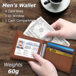 WisePoint Bifold Wallets for Men, RFID Blocking Wallet Thin Wallets for Men Minimalist Wallet, Lightweight Men’s Wallet Mens Slim Wallet for Work, Shopping (brown)