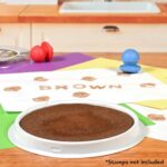 READY 2 LEARN Jumbo Circular Washable Stamp Pad – Brown – 5.75″ dia. – Non-Toxic – Fade Resistant – Ideal Size for Handprints and Footprints