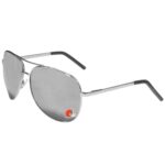 NFL Siskiyou Sports Fan Shop Cleveland Browns Aviator Sunglasses One Size Silver