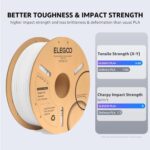 ELEGOO PLA Plus Filament 1.75mm Brown 1KG, PLA+ Tougher and Stronger 3D Printer Filament Pro Dimensional Accuracy +/- 0.02mm, 1kg Spool(2.2lbs) Fits for Most FDM 3D Printers