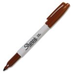 SHARPIE Fine Point Permanent Markers, Brown, 1 Count