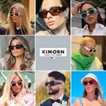 kimorn Rectangle Sunglasses for Women Men Trendy Retro Trendy Sun Glasses 90’s Vintage Square Frame K1307 (Camel Frame Brown Lens)