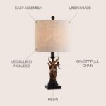 JONATHAN Y JYL1031A Gaston 20.5″ Resin Mini LED Table Lamp, Farmhouse, Traditional, Cottage, Rustic, Office, Living Room, Family Room, Dining Room, Bedroom, Hallway, Foyer, Brown