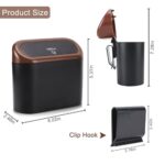 Accmor Car Trash Can with Lid, Mini Auto Trash Bin with Trash Bag Car Dustbin Garbage Organizer Holder, Automotive Hanging Wastebasket Bin Trash Container for Vehicle, Home, Office (Brown)