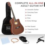 Best Choice Products 41in Beginner Acoustic Guitar Full Size All Wood Cutaway Guitar Starter Set Bundle with Case, Strap, Capo, Strings, Picks – Dark Brown