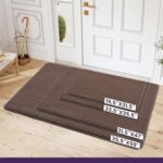 DEXI Door Mat Entryway Doormat Front Entrance Non-Slip Low Profile Washable for Inside Entry 19.5″x31.5″,Brown