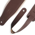 Levy’s Leathers 3″ Wide Amped Leather Series Guitar Strap with Foam Padding and Garment Leather Backing; Brown and Cream (M26PD-BRN_CRM)