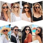 SOJOS Retro Oversized Square Polarized Sunglasses for Women and Men Vintage Shades Classic Large Metal Sun Glasses with Gold/Brown Lens