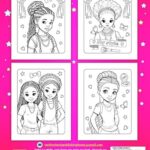 Fashion & Hairstyles Coloring Book For Black Girls: 50 Beauty and Fashion Style Coloring Pages Suitable for Developing Creative Expression for Black & Brown Girls Ages 8-12 with Naturally Curly Hair.