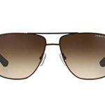 A|X ARMANI EXCHANGE Men’s AX2012S Rectangular Sunglasses, Matte Brown/Brown Gradient, 62 mm