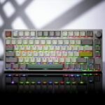 GK GAMAKAY TK75 SE 75% Mechanical Keyboard with Knob Control, Hot Swap RGB Bluetooth 5.0/2.4GHz Wireless/USB-C Wired PBT Cherry Profile 81 Keys Keycaps Gaming Keyboard (Retro-Outemu Brown Switch)