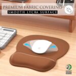 MROCO Ergonomic Mouse Pad with Wrist Support Gel Mouse Pad with Wrist Rest, Comfortable Computer Mouse Pad for Laptop, Pain Relief Mousepad for Office & Home, 9.4 x 8.1 in, Pure Brown