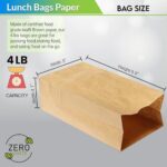 4lb Brown Paper Lunch Bags – Pack of 50ct