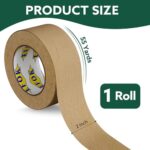 EFOK Brown Packing Tape 2 Inch Wide, Kraft Paper Brown Tape Gummed Tape for Packing Boxes, Cardboard Shipping Moving, 1 Rolls x 2 Inches X 55 Yards