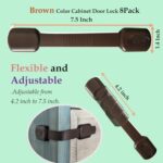 Child Safety Cabinet Locks for Baby Proof,Child Proof Safety Locks for Cabinets,Drawers,Cupboard,Oven,Fridge,8Packs Brown Locks,BAOWEIJD