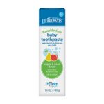 Dr. Brown’s Fluoride-Free Baby Toothpaste, Safe to Swallow, Apple Pear, 1-Pack, 1.4oz/40g, 0-3 years