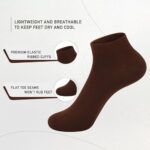 SERISIMPLE Women Viscose Bamboo Ankle Socks Low Cut Thin Sock Lightweight Pastal Color Soft Sock 5 Pairs (US, Alpha, Large, Regular, Regular, Brown)