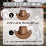 Custom Toddler Cowboy Hat with Engraved Name Leather Hatband,3-10 Kids Cowboy Cowgirl Hats for Boys Baby Girls Youth Childrens Brown