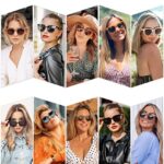 SOJOS Trendy Cat Eye Round Polarized Sunglasses for Women Fashion UV Protection Sunnies Sunglasses SJ2175, Brown Frame/Brown Lens