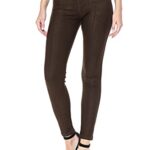 Leggings Depot Women’s Cotton Blend Stretch Pull-on Jeggings Casual Pants with Pockets (Brown, Large)